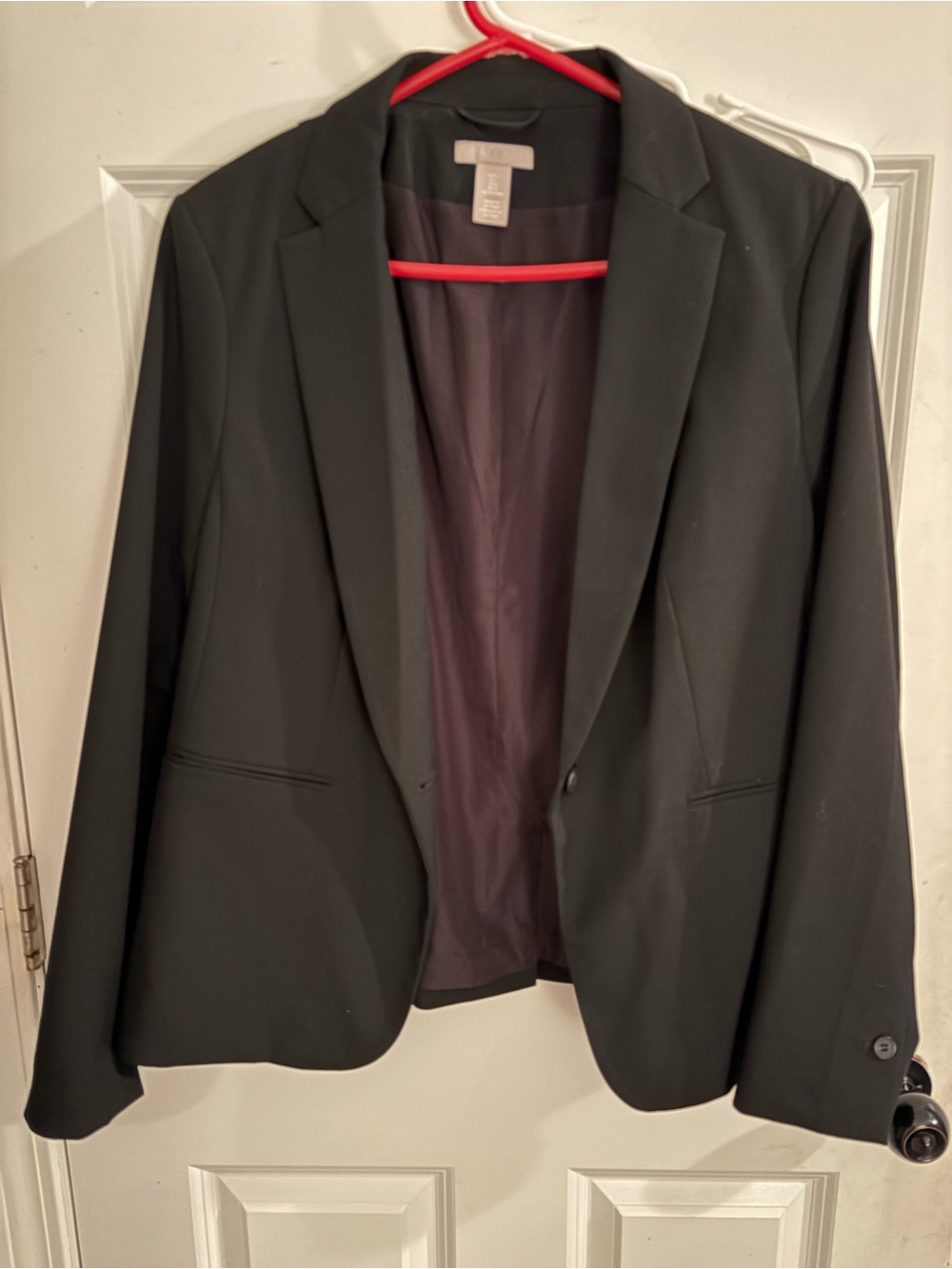 H&M Women's Black Blazer - Tailored Single-Button